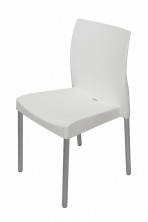 Leo Chair Poly Prop. 4 Silver Legs. Plastic Shell Red, White, Black